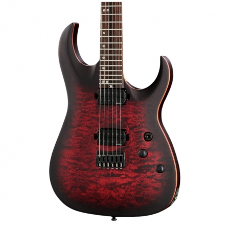 Harley Benton Amarok-6 BKRD Quilted Burst